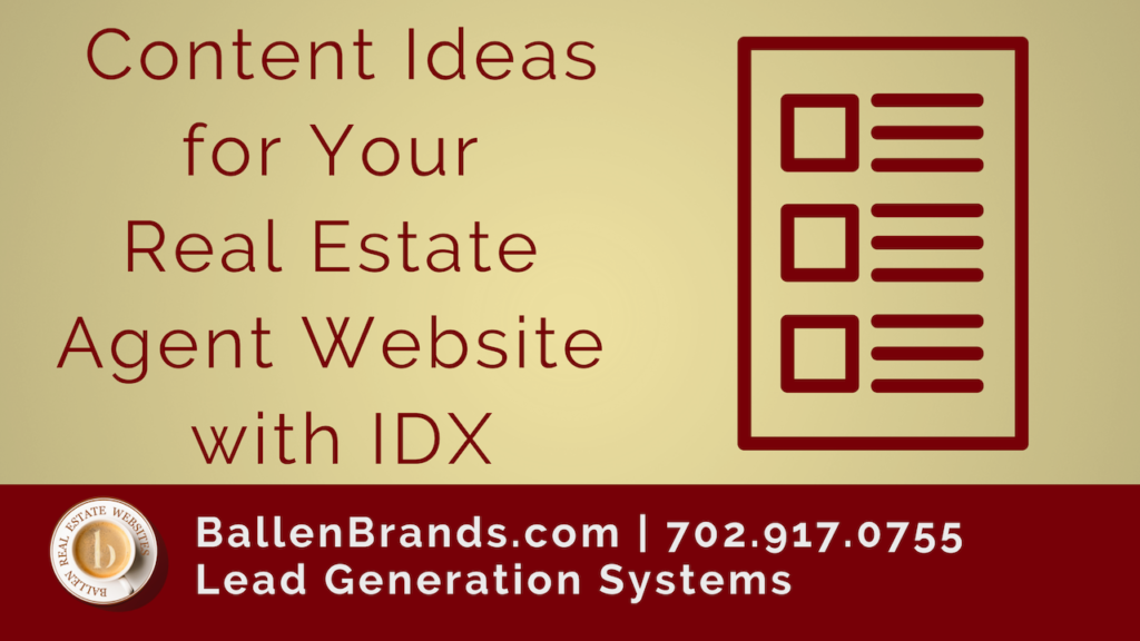 Content Ideas for Your Real Estate Agent Website with IDX