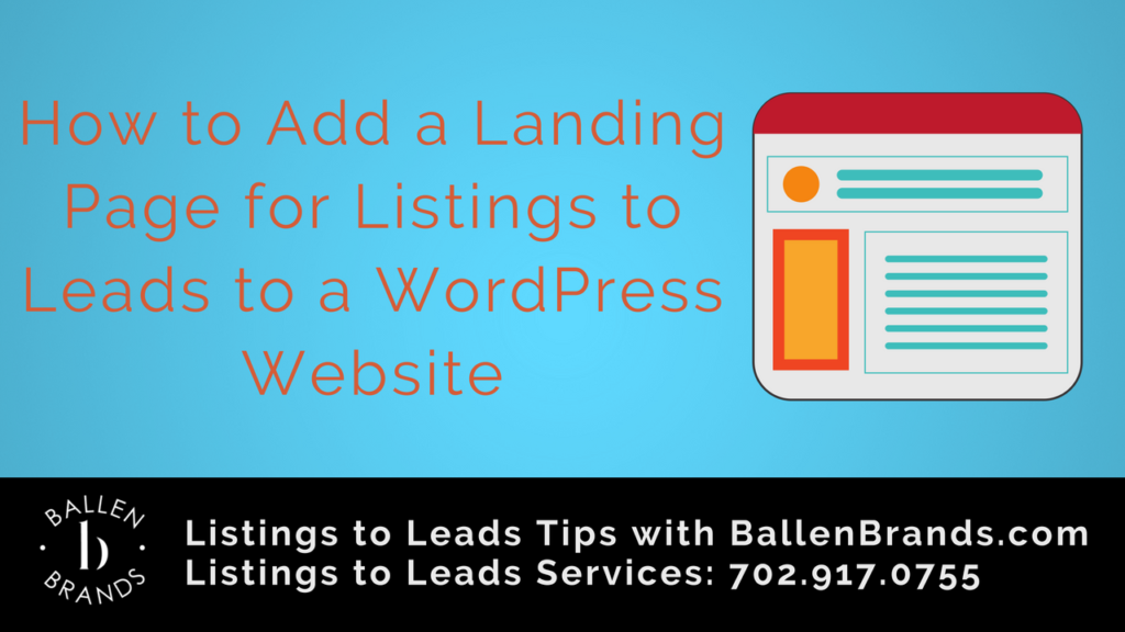 How to Add a Landing Page for Listing to Leads to a WordPress Website