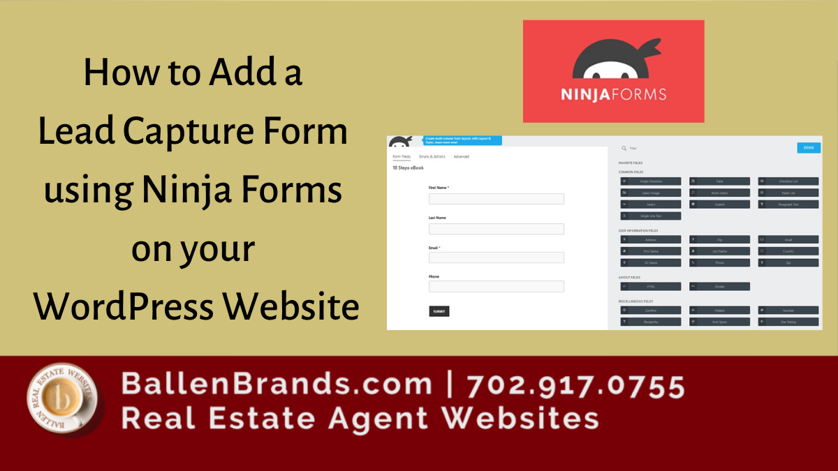 How to Add a Lead Capture Form using Ninja Forms on your Wordpress Website